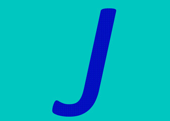 English Letter J With Capital English Letter Or Uppercase in Green Color Isolated On Blue Background. This English Text Used For Education Purpose. English Language Text J English Language Alphabet J.