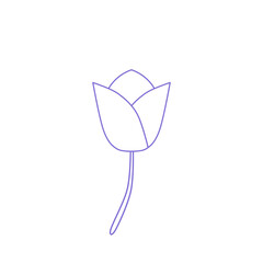 Tulips flower inspired by spring blooming flower line Illustration decoration pattern or creative idea icon	
