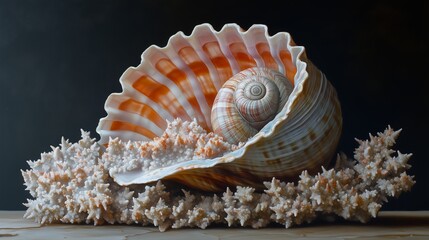 The tranquil beauty of seashells and corals