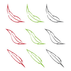 feather shape weightless bird plume icons vector image