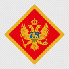 Montenegro rhombus flag. Vector illustration.