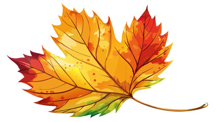 Fototapeta premium Bright watercolor autumn leaf. Illustration, single element on white background
