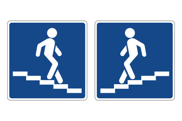 Road sign underground pedestrian crossing. Informs road users about the presence an underground crossing for pedestrians.