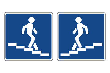 Road sign underground pedestrian crossing. Informs road users about the presence an underground crossing for pedestrians.