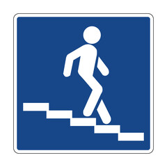 Road sign underground pedestrian crossing. Informs road users about the presence of an underground crossing for pedestrians. A place to cross the road avoiding traffic on the roadway.