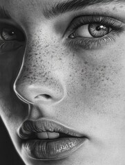 Fototapeta premium close up drawing of a woman face