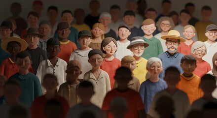 Colorful Paper Cut Art of a Diverse Crowd – Unique, Inclusive, and Eye-Catching Design