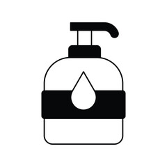 lotion glyph outline icon with white background vector stock illustration