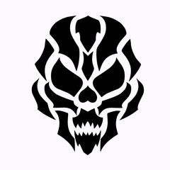 illustration vector graphic of tribal art design abstract tattoo monster skull
