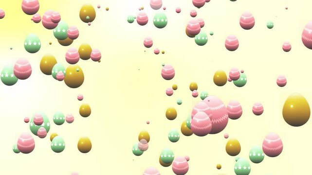 Colorful Easter Eggs Falling with Patterns Particle Animation_4k