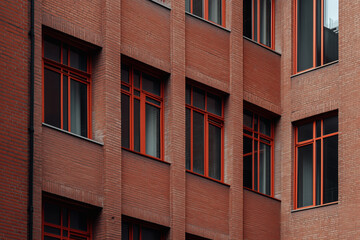 Naklejka premium Brick Building Exterior with Windows