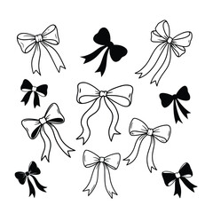 Hand-Drawn Ribbon Bow Vector Bundle