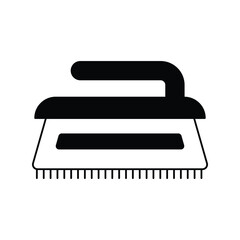 brush glyph outline icon with white background vector stock illustration