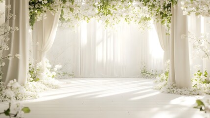 Wedding background with flower luxury generative AI