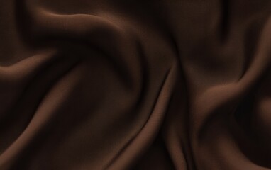 Fototapeta premium High-quality dark silk satin fabric with rich flowing drapes and soft reflective surface creating a luxurious and elegant textile design for fashion and interiors