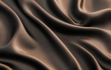 Obraz premium Soft and elegant brown silk fabric with flowing drapes and a lustrous sheen creating a sophisticated and stylish background for high end fashion and interior design projects