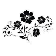 Flower Silhouette Vector with Elegant Botanical Design