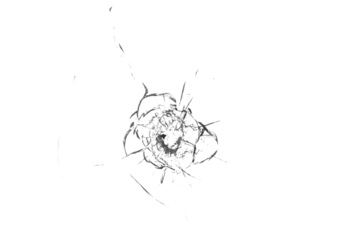 Texture of broken glass on a transparent background