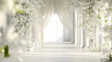 Wedding background with flower luxury generative AI