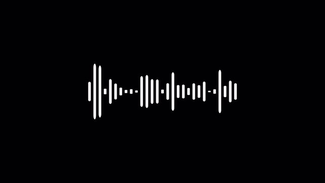 line audio wave visualization on a transparent background, audio waveform spectrum animation, line digital minimalist sound wave animation, Audio Equalizer Background Animation with alpha channel.