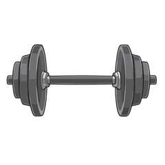 Obraz premium Clip Art Illustration of a Heavy dumbbell or barbell weightlifting equipment for strength fitness training