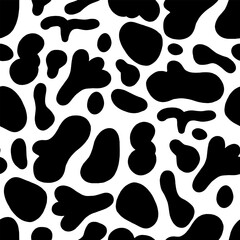 abstract organic shapes seamless pattern illustration in retro style.