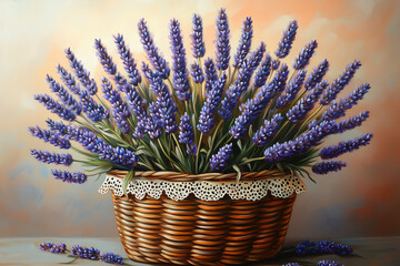 lavender flowers in a basket