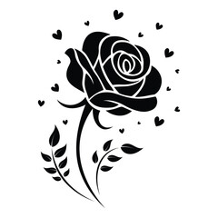 Rose Flower Silhouette Vector for Design
