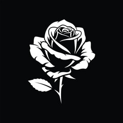 Rose Svg Vector on Dark Background