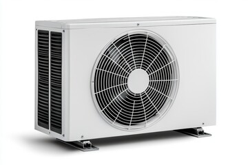 Fototapeta premium Modern air source heat pump unit for energy-efficient heating and cooling