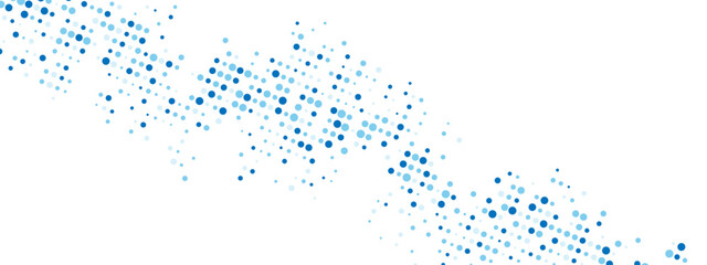 Abstract blue background with a dot texture and chaotic mosaic ornament. Linear pattern of small dots included. Ideal for banners, posters, websites, and social media frames. Vector illustration