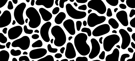 abstract organic shapes seamless pattern illustration in retro style.