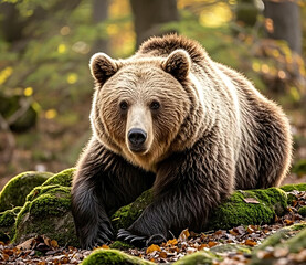 Fototapeta premium brown bear in the forest