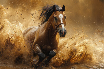 Galloping Majesty, Horse Power Through Torrential Waters