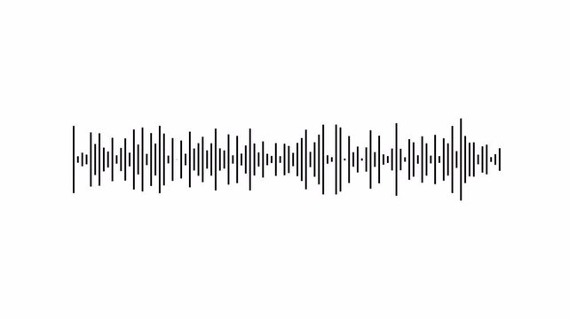 line audio wave visualization on a transparent background, audio waveform spectrum animation, line digital minimalist sound wave animation, Audio Equalizer Background Animation with alpha channel.