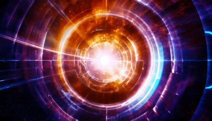 Glowing Colorful Neon Dimensional Portal Effect Background