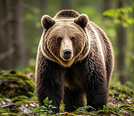 Fototapeta premium brown bear in the forest