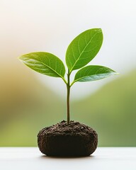Growing green seedling nature setting plant life fresh environment close-up view sustainability concept