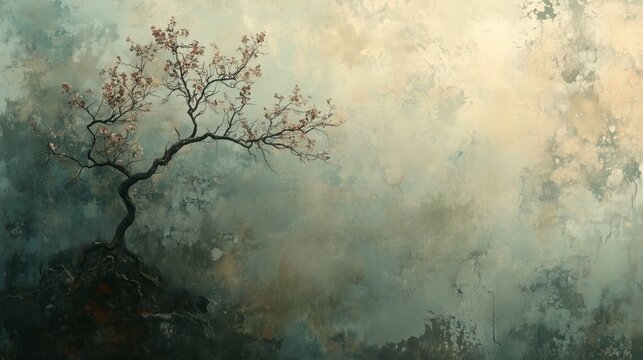 The beauty of the artistic conception of withered trees in spring