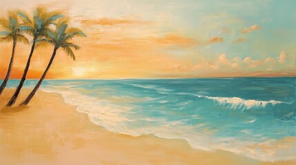 Fototapeta premium Serene Evening Glow on Hawaii Beach