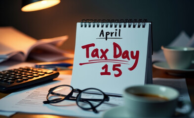 tax day reminder on a desk