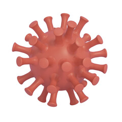 Cartoon virus isolated on transparent background. 3D illustration