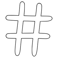 hashtag illustration hand drawn outline vector