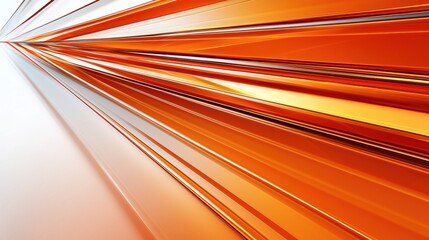 Dynamic orange lines creating abstract perspective and forward motion