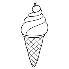 ice cream illustration hand drawn outline vector