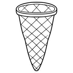 ice cream cone illustration hand drawn outline vector