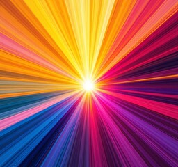Obraz premium Bright, Colorful Rays Emanating from a Central Light Source