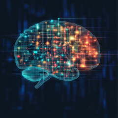 Obraz premium Artificial Intelligence Brain Circuitry Concept Represents Innovation Technology and Neuroscience
