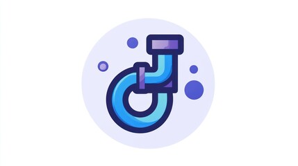 Blue Water Pipe Icon Illustration