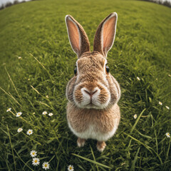 Fototapeta premium easter rabbit in the grass